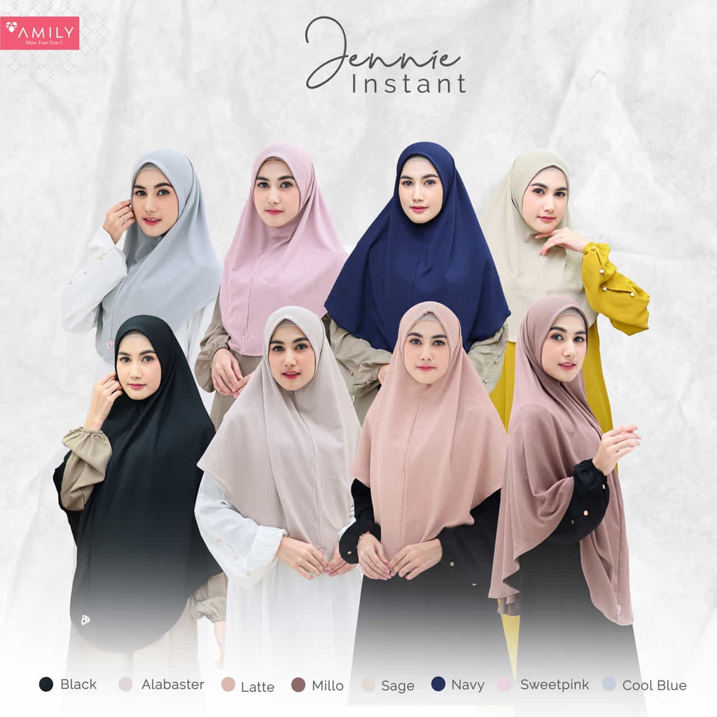 BERGO NON PET KNIT PREMIUM SYARI JUMBO - JENNIE INSTANT AMILY HIJAB BERGO SYARI MURAH CANTIK KHIMAR 