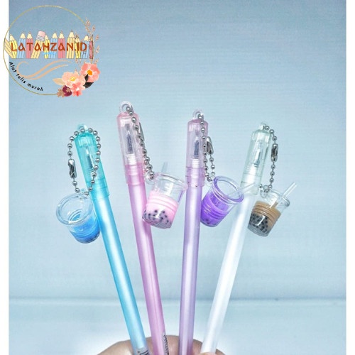 

pulpen pena pen gel gantungan minuman Boba tahitea