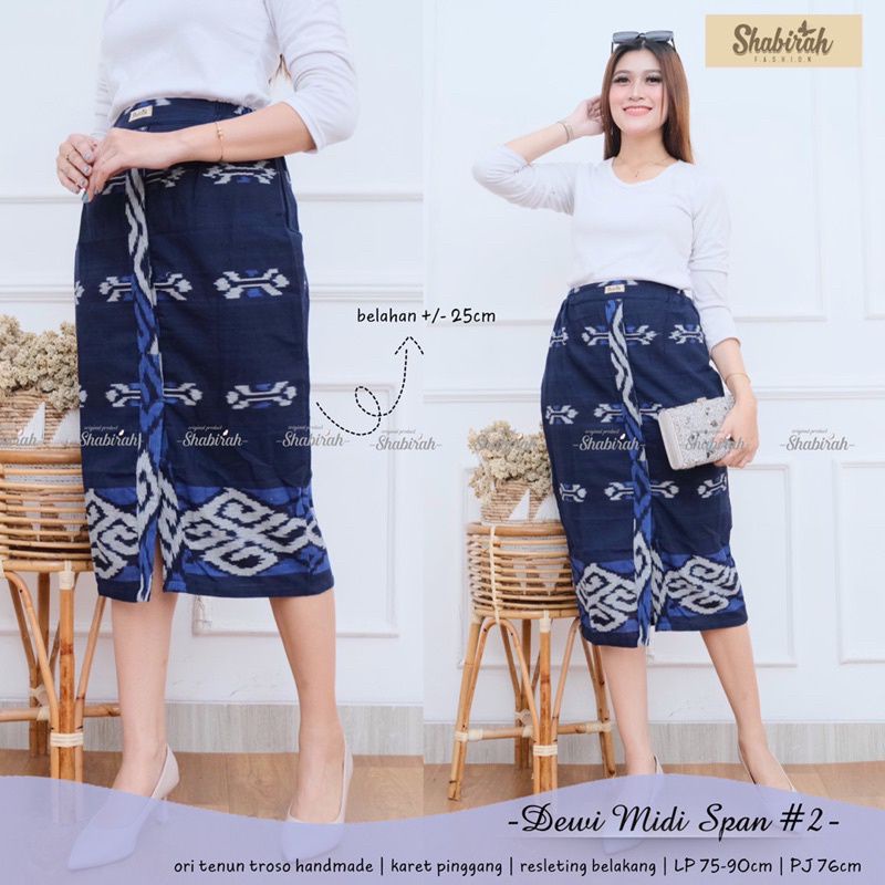 ROK SPAN KERJA HARIAN NYAMAN, ROK PENDEK MOTIF ETNICK