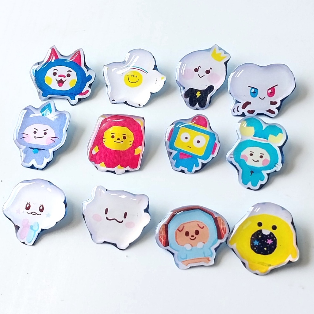 TREASURE PIN BUTTON SET BROS TREASURE X LINE CHARACTER ISI 12 PCS