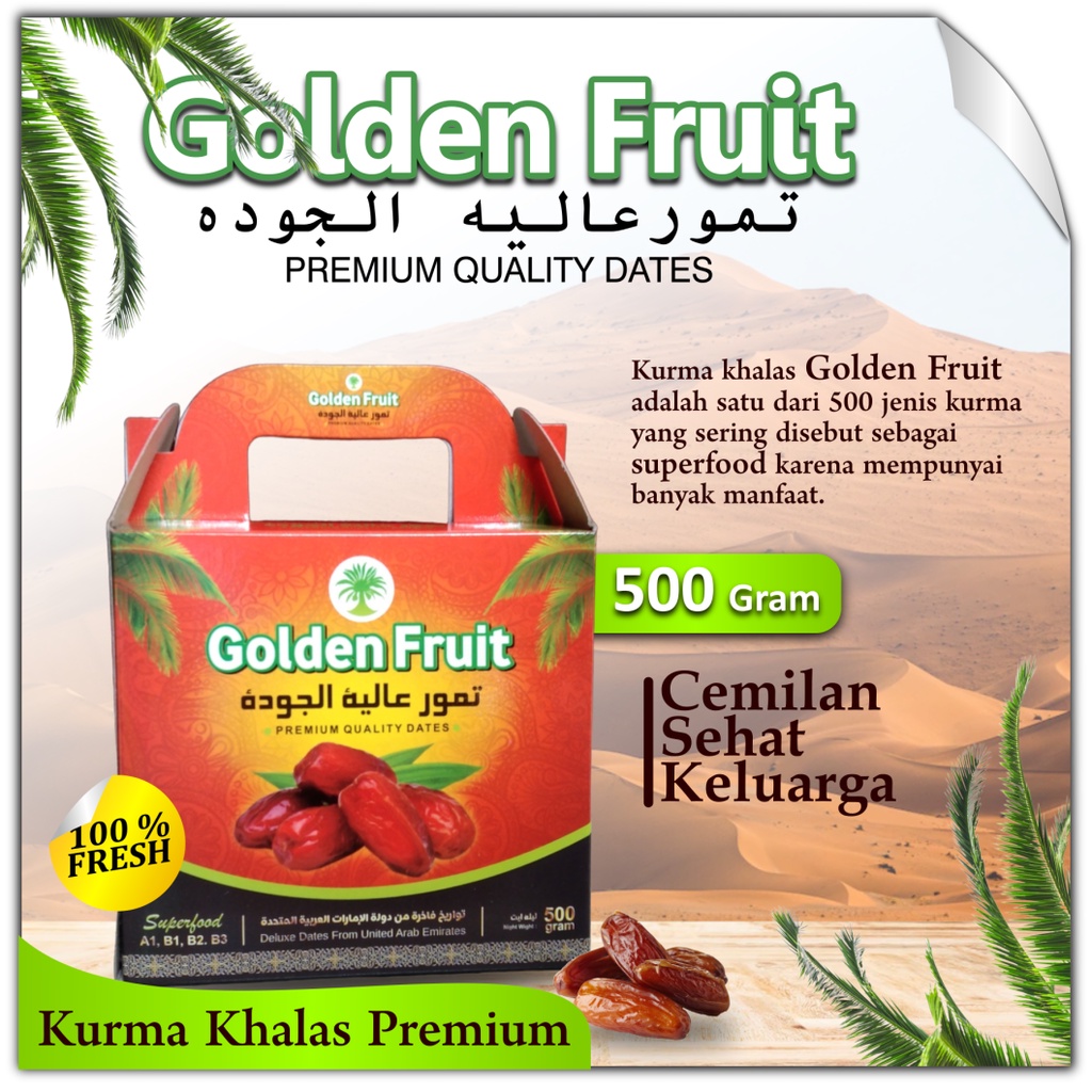 Kurma Golden Fruit Premium Kurma Khalas Golden Fruit Super Food 1000 gr Dan 500 gr