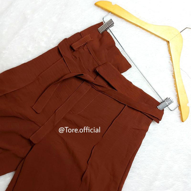 DITA BUTTON CRINCLE CELANA KULOT HIGHTWAIST WANITA