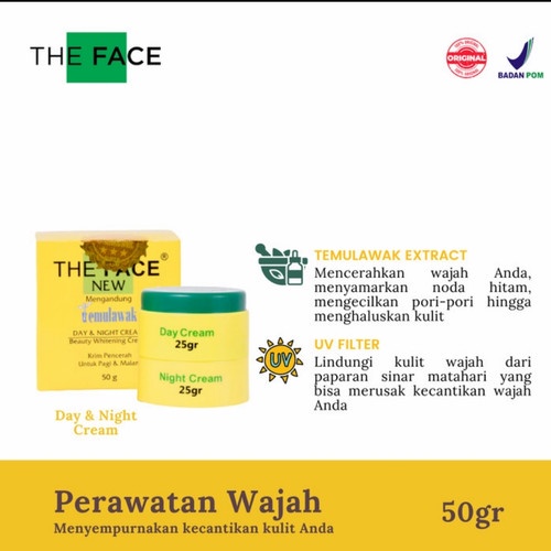 CREAM TEMULAWAK - TEMULAWAK ORIGINAL - CREAM TEMULAWAK THE FACE BPOM - THE FACE TEMULAWAK CREAM DAY N NIGHT