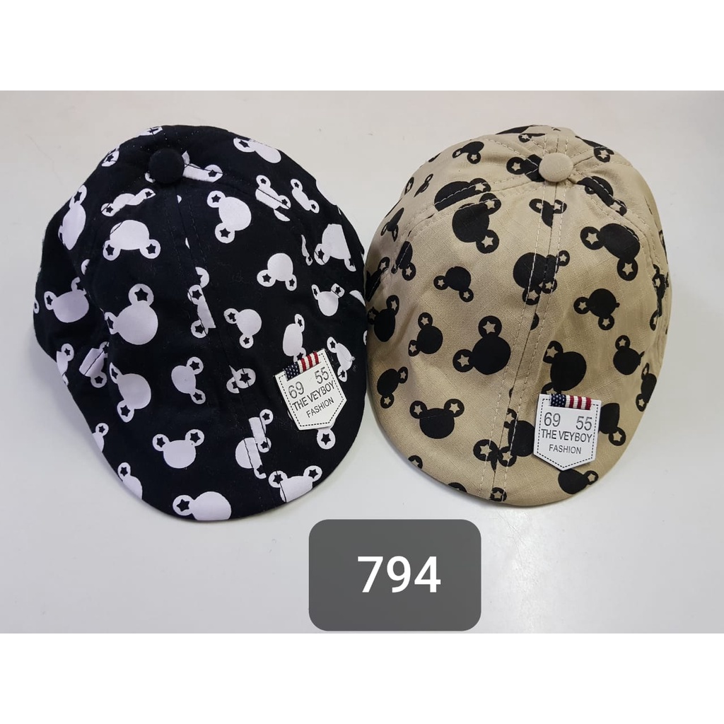 Topi Baby Pet Print Bordir