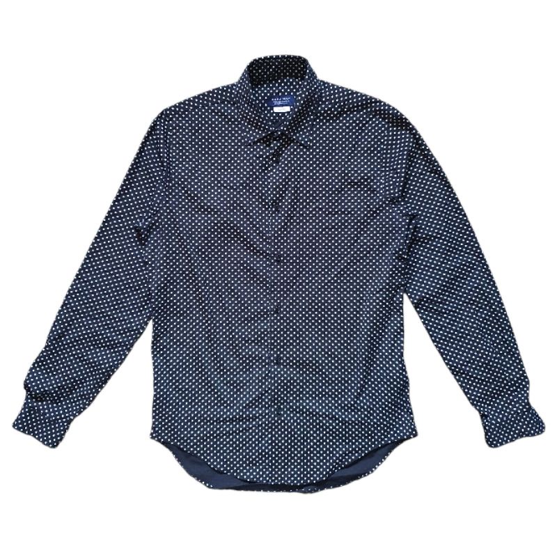 ZARA MAN Original Kemeja Polkadot Lengan Panjang Slim Fit