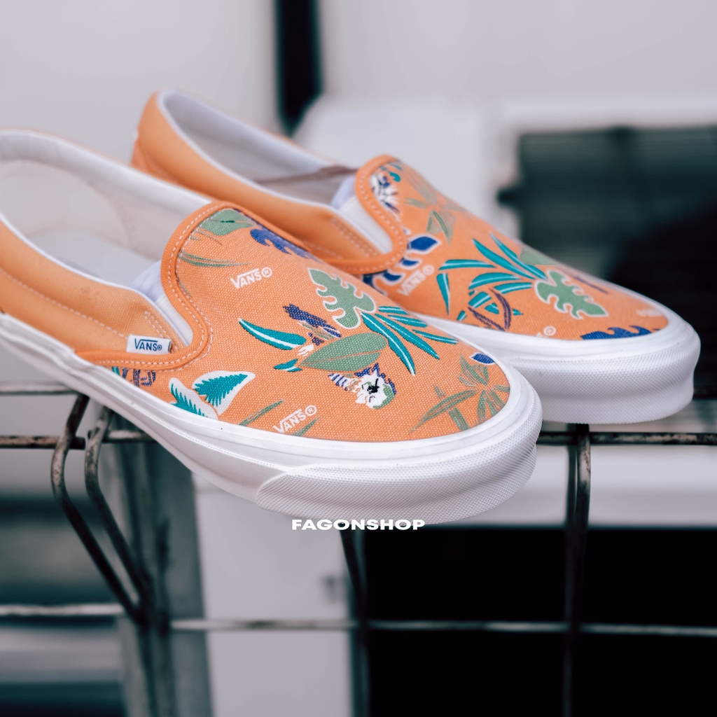 VANS SLIP-ON VAULT OG LX PARROT HAWAIIAN ORANGE ORIGINAL 100%