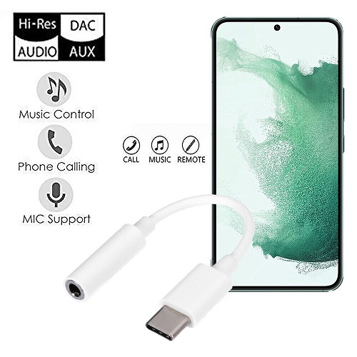 Aux Cable USB Tipe-C To Jack 3.5mm Audio Kabel Adapter Konektor Type C Headset Handsfree Headphone Cord Hi-Fi