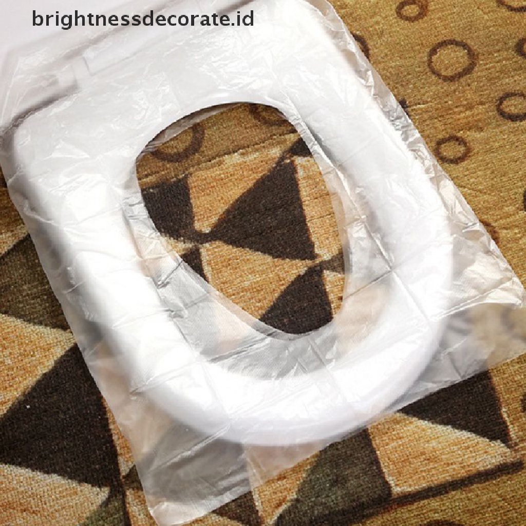 [Birth] 50pcs Disposable Travel Safety PE Plastik Toilet Seat Cover Mat Alas Bantal [ID]