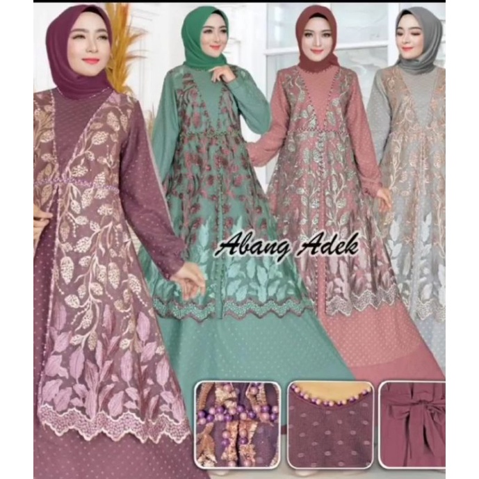 Dress Gamis Pesta Brukat Tile by Abang Adek