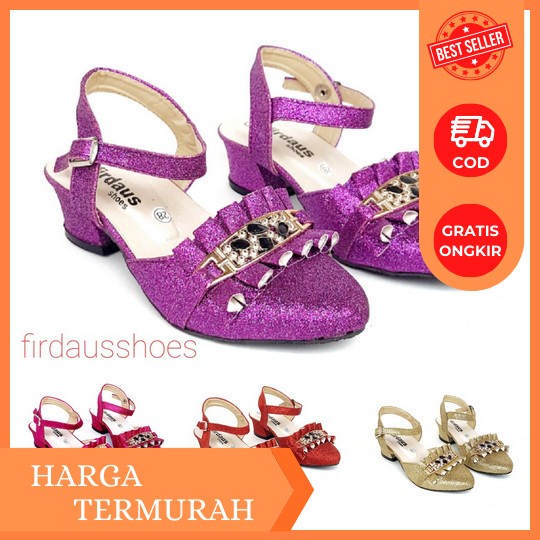 Nadanapa Sepatu Pesta Anak Perempuan Heels Hak Tahu Queensha Sandal Anak Perempuan Pesta Natal Gerej