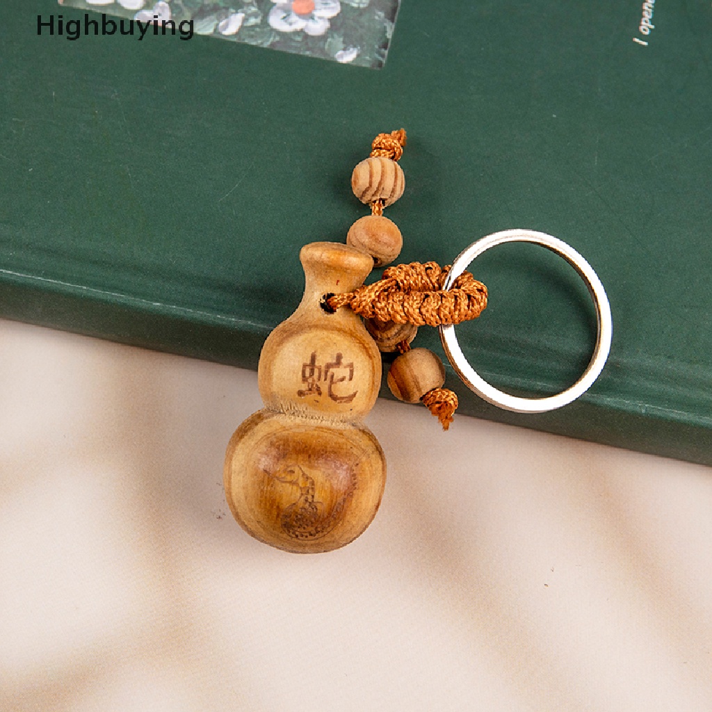 Hbid Gantungan Kunci Kayu Feng Shui Peach Liontin Labu Kayu Peach Gantungan Kunci Labu Kecil Chinese Zodiac Gourd Key Chain Car Key Ring Zodiac Auspicious Pendant Vintage Dekorasi Rumah Acce