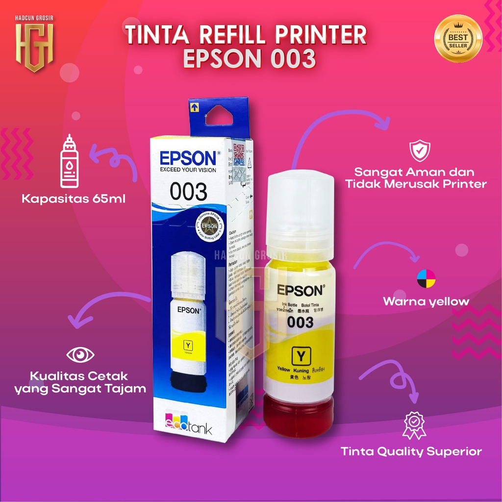 1 SET 4 PCS Tinta Epson 003 Tinta Printer L1110 L3110 L3150 L5190 L3100 L3101