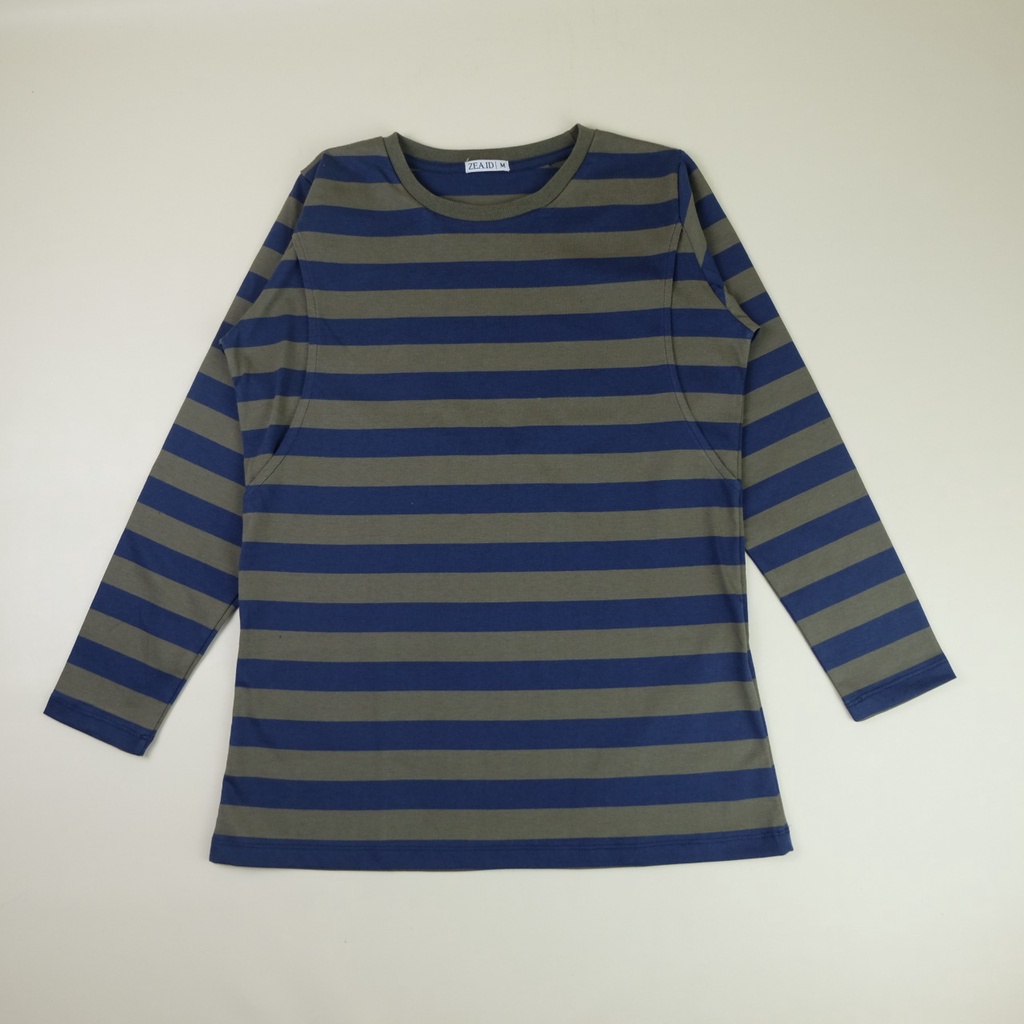 Kaos menyusui garis / baju busui lengan panjang motif stripe bahan cotton combed by Caiskids