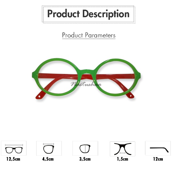 Kacamata Anak Anti Radiasi Bingkai Oval Warna Gagang Random Kacamata Kids Blueray Untuk Laki-Laki dan Perempuan Unisex NOCASE