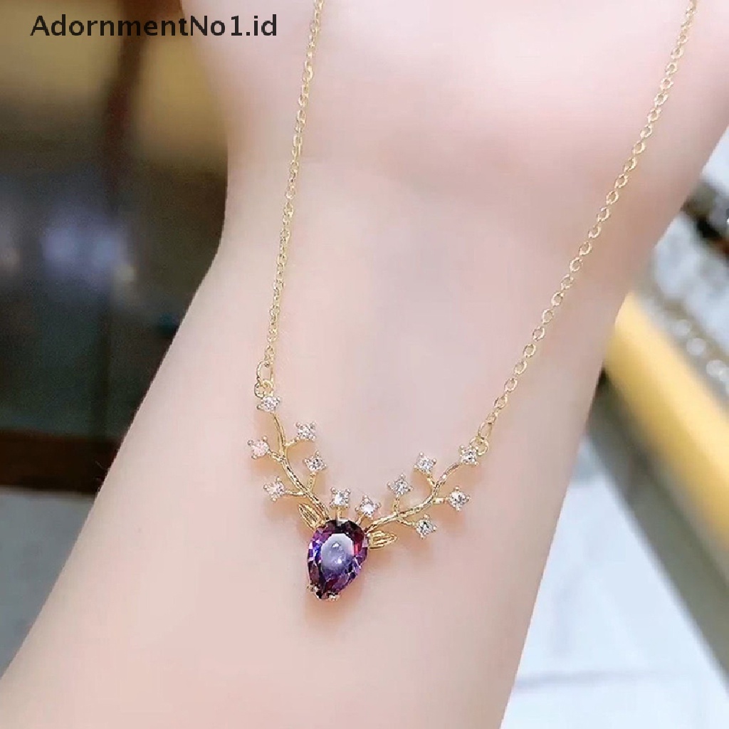 [AdornmentNo1] Fashion Perhiasan Satu Rusa Memiliki Anda Elk Kecil Kalung Untuk Wanita High-end Temperamen Liar Tulang Selangka Rantai Liontin Hadiah Ulang Tahun [ID]