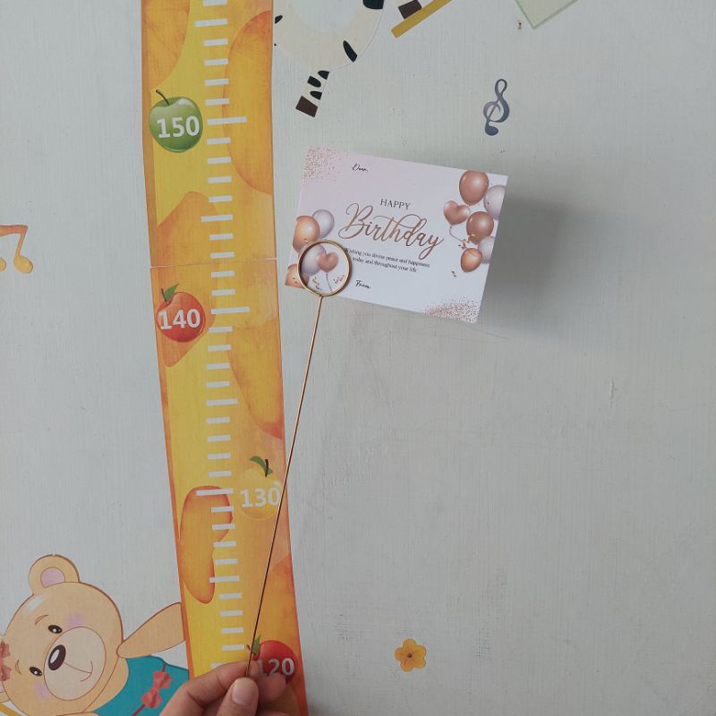 kartu ucapan + stik untuk buket