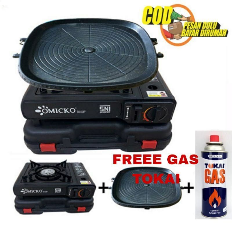 Bulgogi Pan 32CM , Alat Panggang  ,ULTRA GRILL  BBQ  + Kompor Portable  Progas , Niko OMICKO3