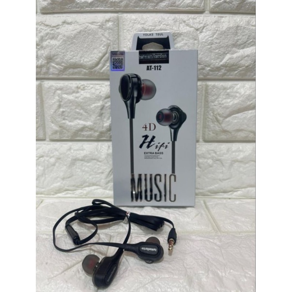 Hf Handset Handfree AT 112 Stereo Earphone