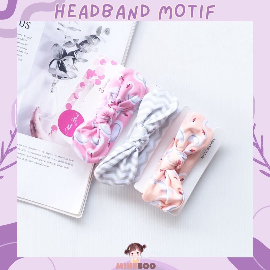 mineboo - Baby HEADBAND MOTIF 3 in 1 Bandana Bando Pita Bayi Anak