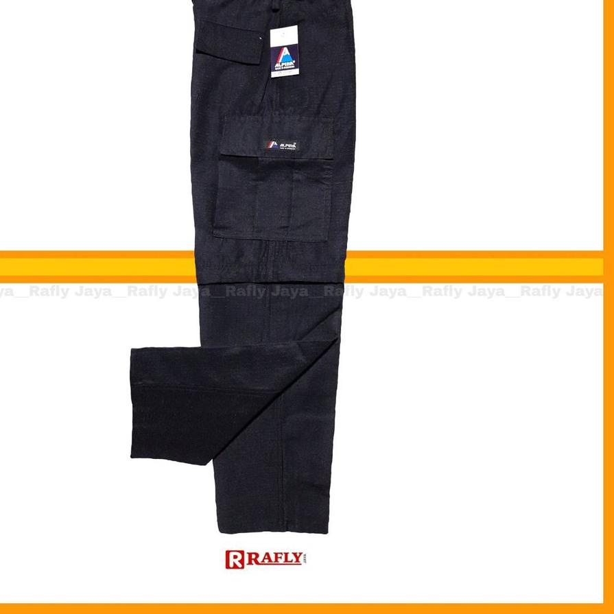 Depan Celana Cargo PDL Hitam Bahan Ripstok - Celana Hiking / Rafly Jaya