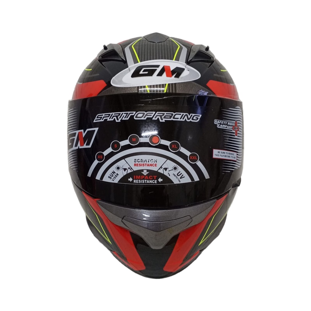 HELM GM RACE PRO MOTIF TUNER BLACK RED SINGLE VISOR