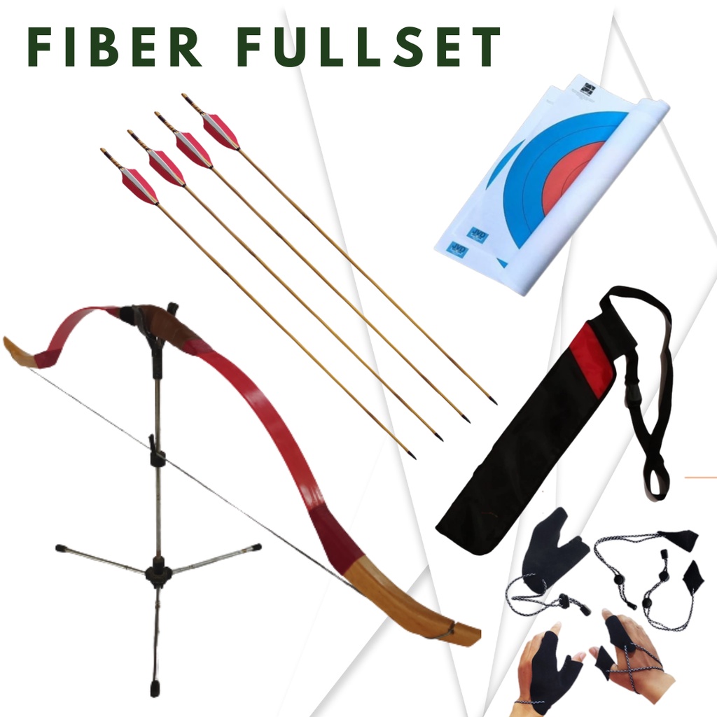 Paket Busur Horsebow Fiber Dewasa Siap Panahan