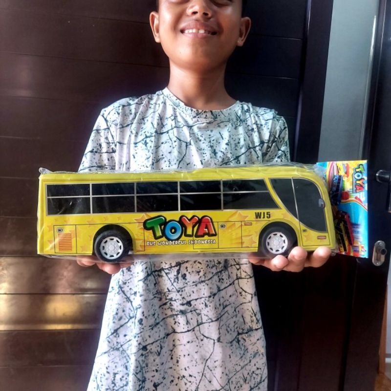 Mainan Mobil Bus Toya Murah - Mobilan Bis Dorong Anak Laki Cowok