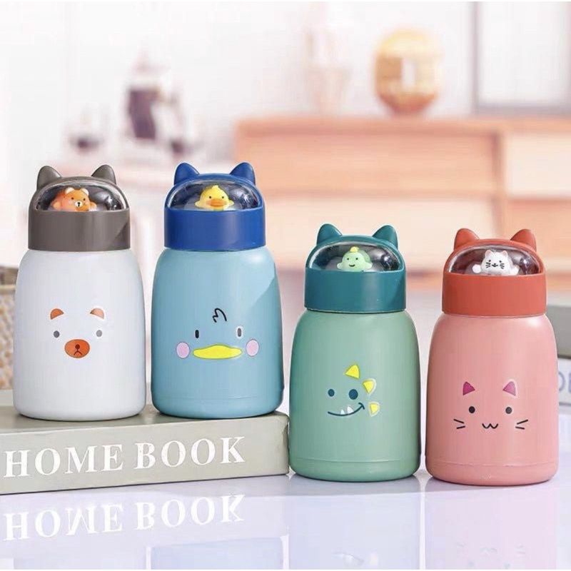 botol kaca boneka / botol motif anak / botol motif lucu / botol minum boneka