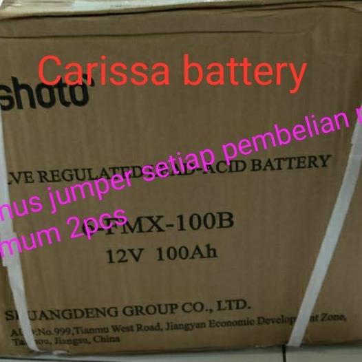 Aki Vrla Shoto 100Ah Baru Original Bergaransi Solar Panel Cargo Termurah