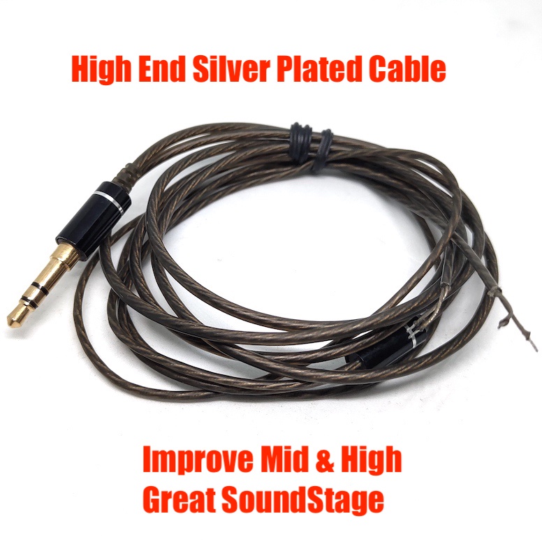 Brown High Purity Silver Plated DIY Earphone Cable Replacement