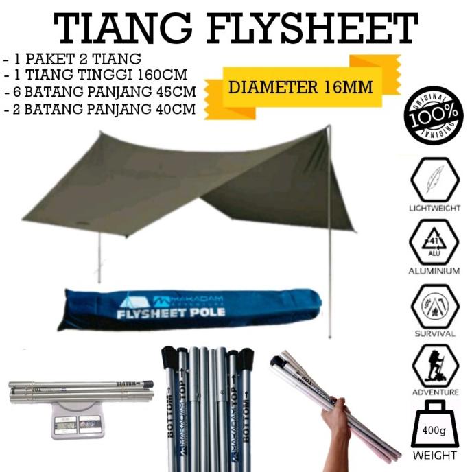 tiang flysheet frame fly sheet tenda alumunium set