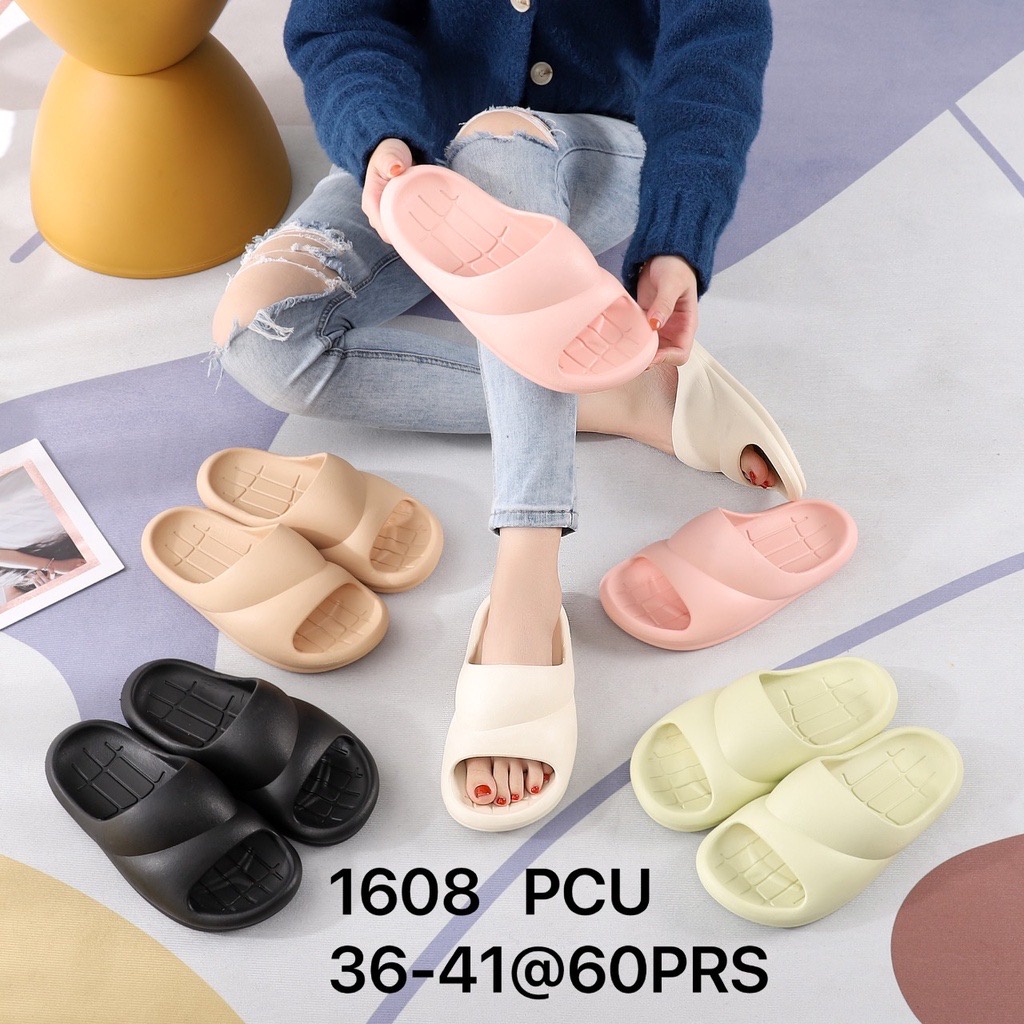 ￼PVC Sandal Jepit Wanita Import Candy Lady Bangkok Bahan Jelly Lentur Empuk Motif Polos Sol Rubber Anti Slip Sendal Slippers Super Soft 8001