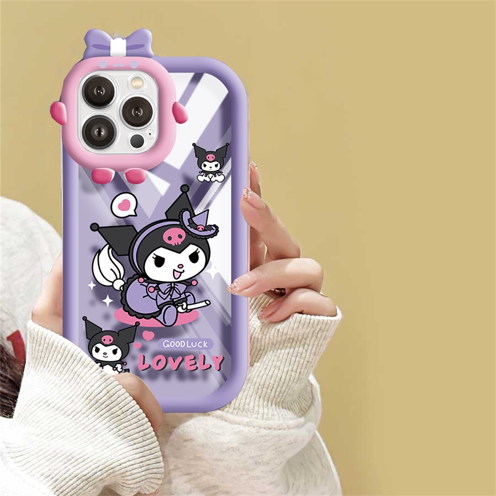 Kuromi Case Samsung A04E A04 A04S A23 A32 A03 A12 A13 A50s A51 A52 A22 A30s A52s A31 A02s A21s A11 A71 A50 A03s M22 A20 Lensa Good Luck Bunny Monster Tahan Guncangan Bening Casing Ponsel