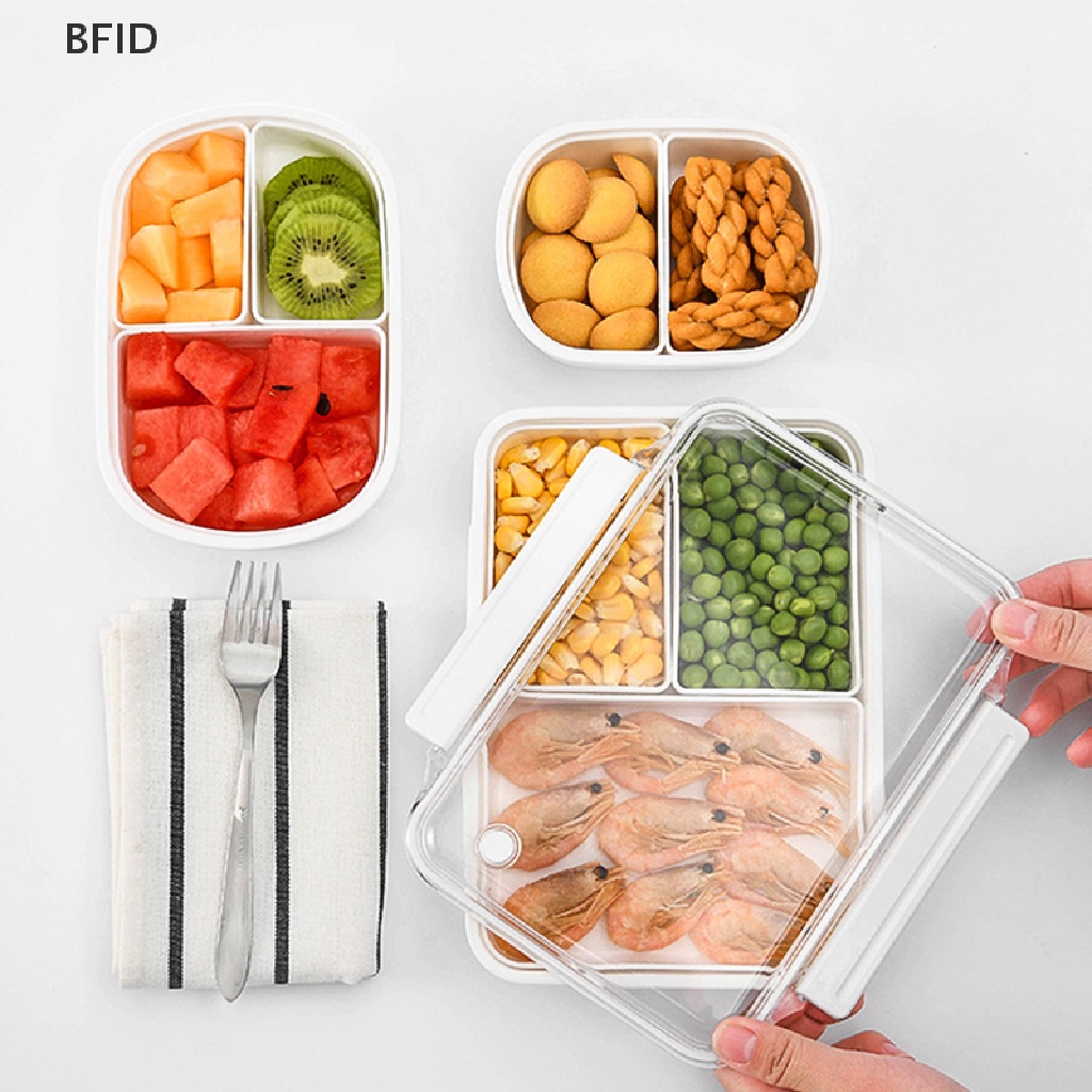 [BFID] Bento Lunch Box Sekat Bisa Dilepas Microwave Aman Kulkas Buah Tetap Segar Kotak Penyimpanan [ID]