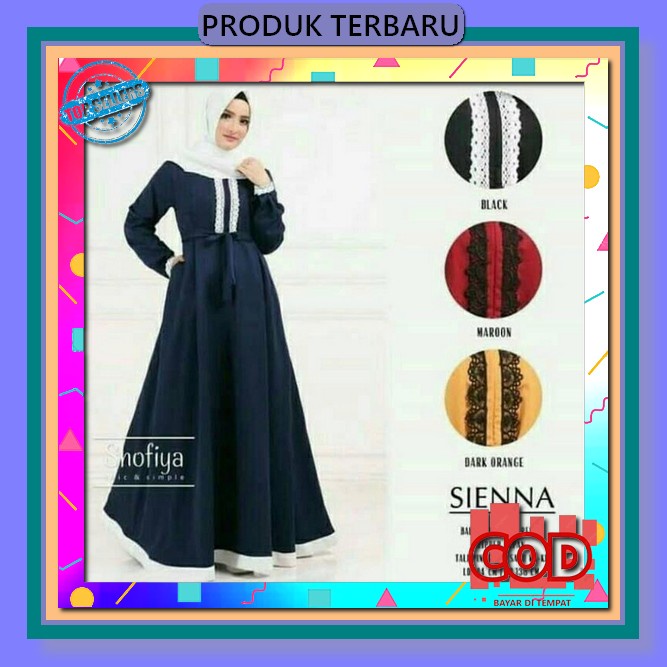 Model Baju Gamis Kombinasi Dua Warna Polos Wanita Remaja Muslim Terbaru Bahan Premium Kekinian 2021 