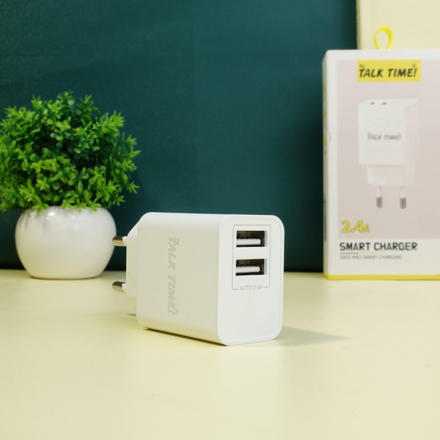 KEPALA CHARGER TALKTIME 2 USB 2.4A KEPALA TALKTIME 2USB 2.4A