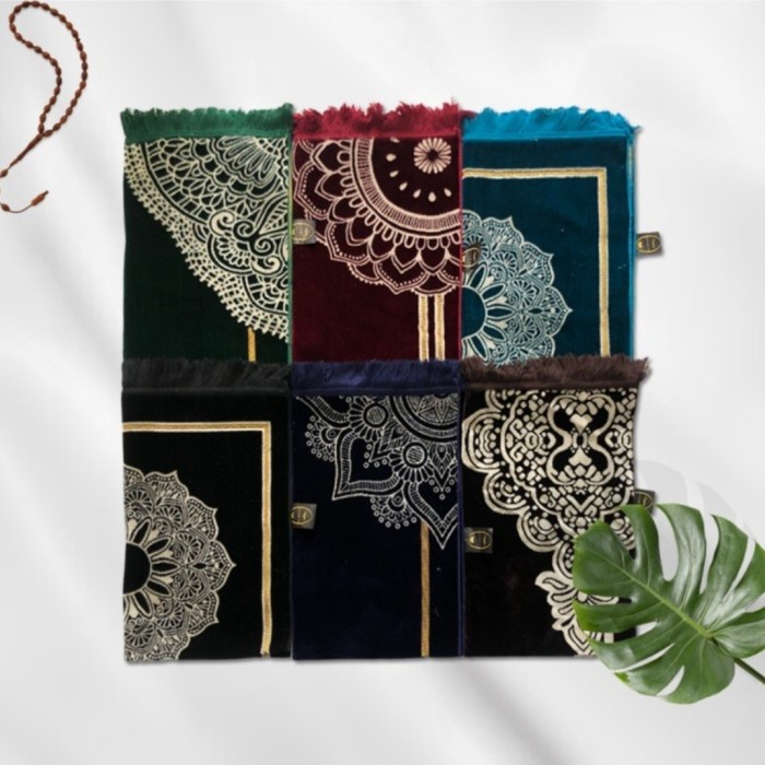 Sajadah SAJADAH BELUDRU TURKI LEBAR SEMI POLOS | FLORAL WARNA CANTIK - grosirRandom(S4N4) REAL PICT 