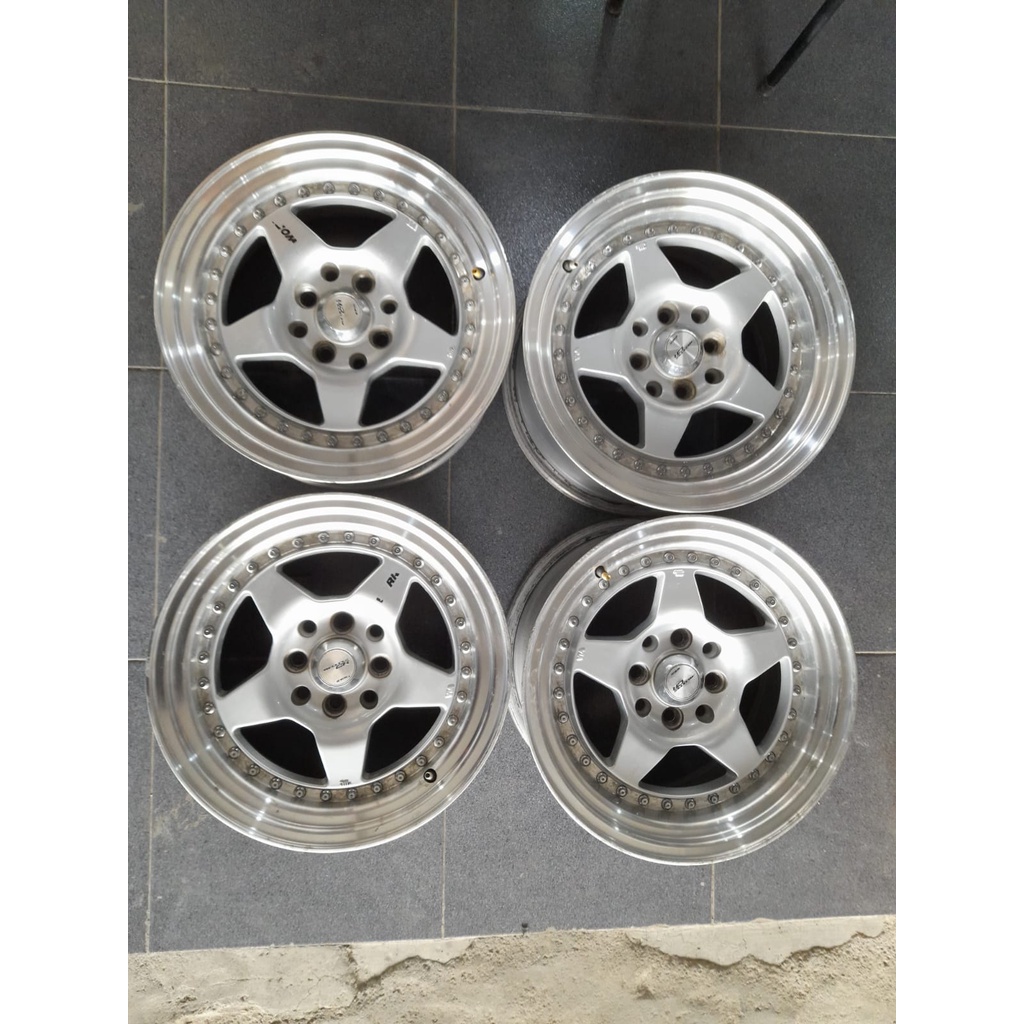 Velg Mobil Bekas Seken Ring 15 Lubang 4 WORK MEISTER R15 Lebar 7-8 ET35-25