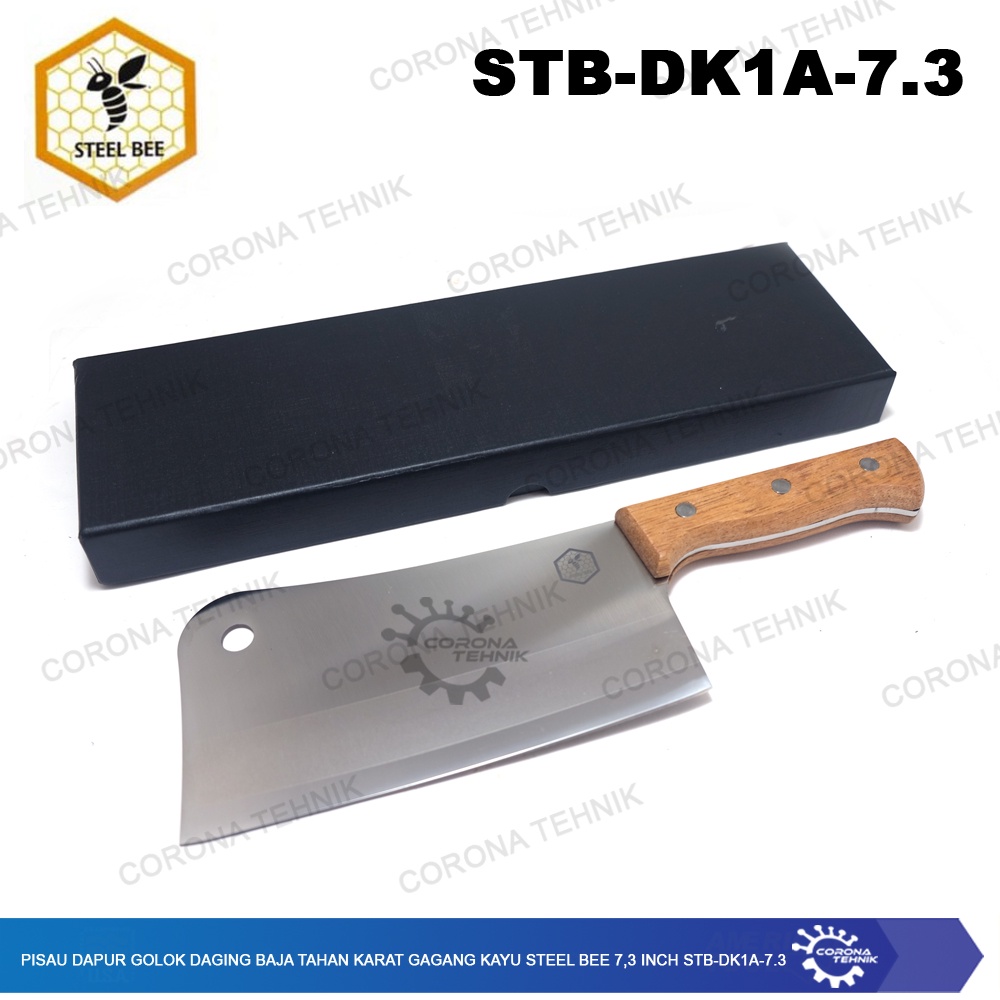 Steel Bee 7,3 Inch Pisau Dapur Golok Daging Baja Tahan Karat