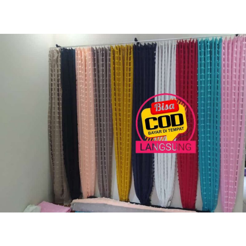 Promo kain gorden plisket Rubi , gorden jendela , gorden pintu ,dalaman gorden