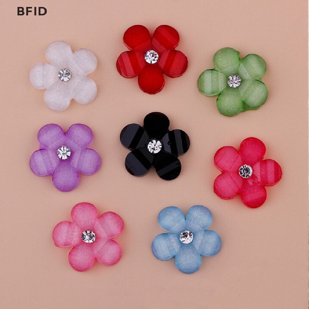 [BFID] Baru DIY 20pcs 10mm resin Bunga flatback Scrapbooking Untuk Telepon/Kerajinan Tangan Pernikahan [ID]