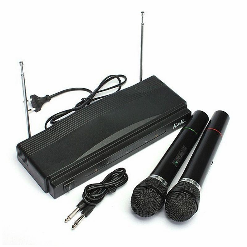 MICROPHONE WIRELESS DOUBLE HOMIC HM-306 MIC VHF SERIES MIC KARAOKE