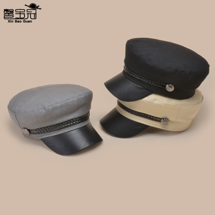 Topi Wanita Korea Import Model Tentara Navy