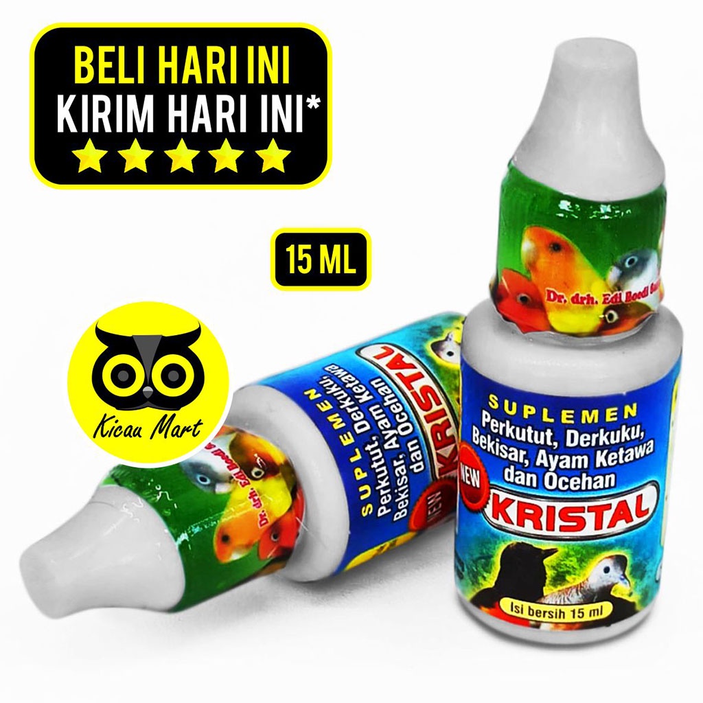 VITAMIN BURUNG KRISTAL DR. EDHI PENAMBAH OBAT GACOR SERAK MACET BUNYI MURAI KACER KENARI VKRISKS