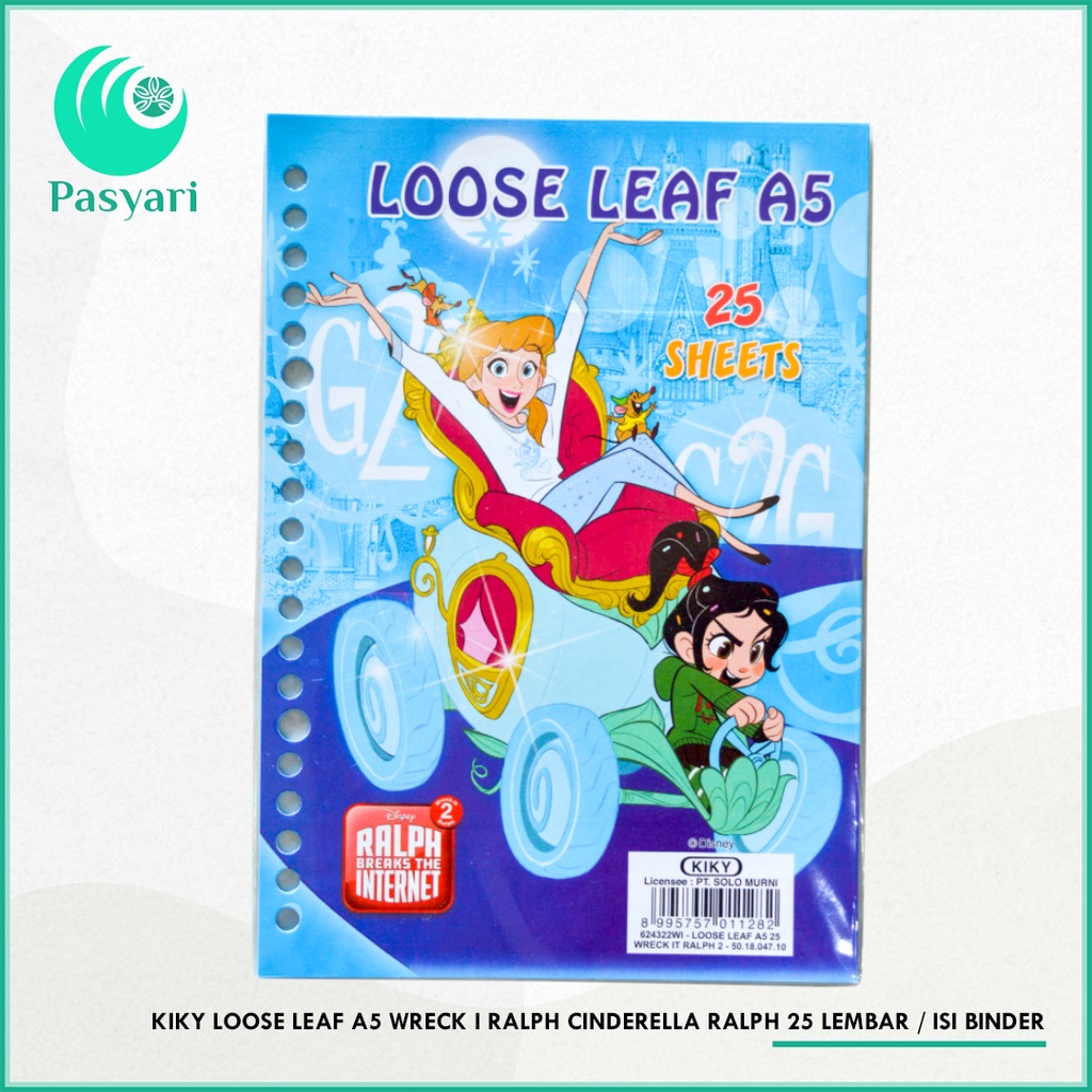 

Kiky Loose Leaf A5 Wreck I Ralph 25 lembar / isi binder