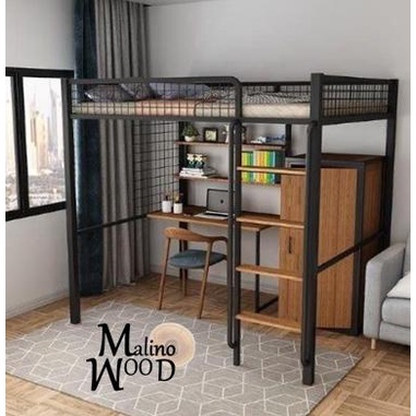 LF-01 Loft bed besi ranjang tempat tidur minimalis dipan divan besi