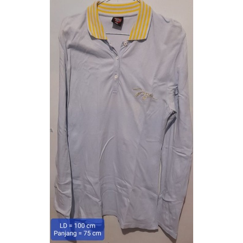 Preloved Kaos Wanita Long Tunik Baby Blue Branded By Joger Bali