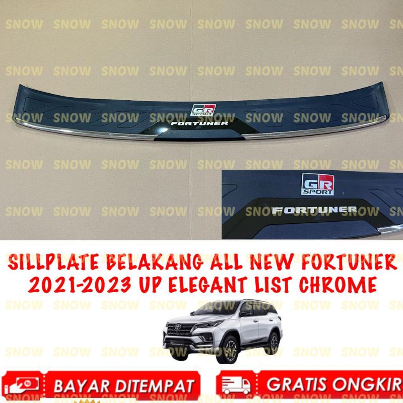 Sillplate Belakang All New Fortuner 2020 2022 2023 GR SPORT Hitam Elegant List Chrome