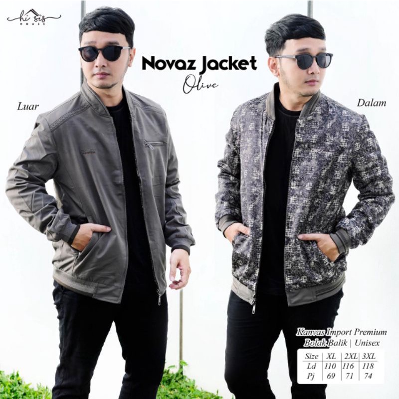 NOVAZ JACKET // RAFLI JAKCET BOBAL BY HI SIS • Jacket Unisex Bolak Balik | Kanvas Import Premium | High Quality