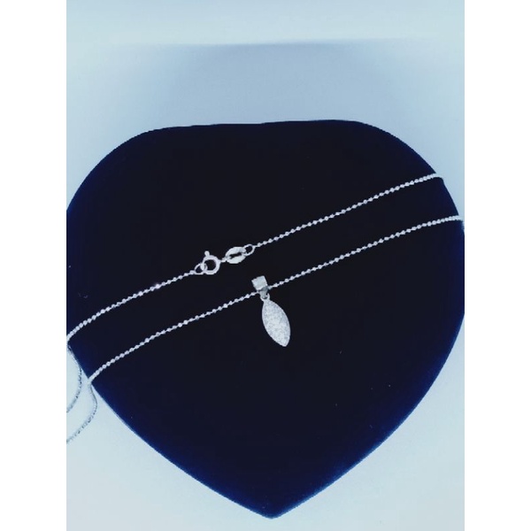 kalung rantai bijilada+liontin oval lancip mp/perak asli silver 925 lapis emas/perhiasan fashion wanita terbaru